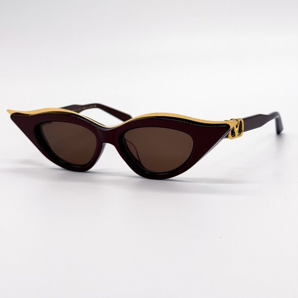 NEW VALENTINO V-GOLDCUT VLS-114B BORDEAUX WOMEN CAT EYE SUNGLASSES VALENTINO - Picture 6 of 14